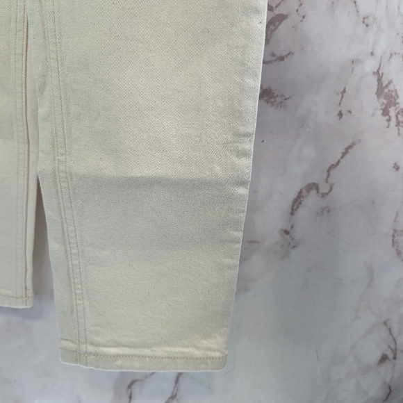 Everlane Jean The Cheeky Straight High Rise Ecru Sandstone Ankle Crop Zip Denim - Picture 5 of 13